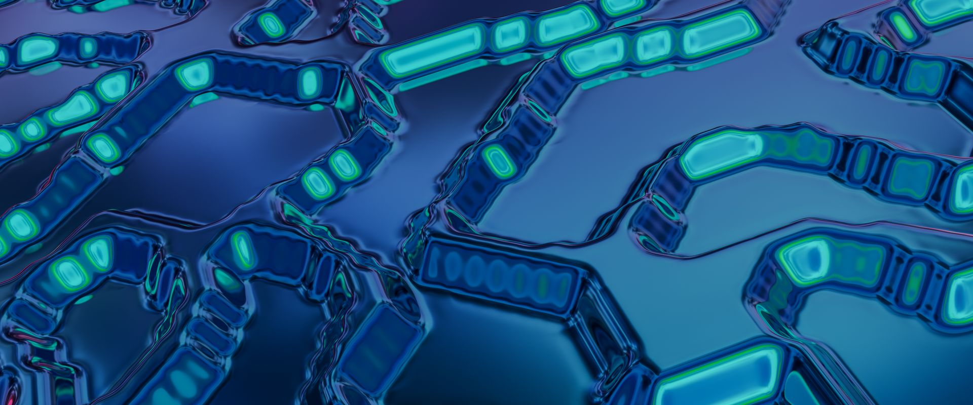 Abstract technology circuit pattern with blue and teal digital elements