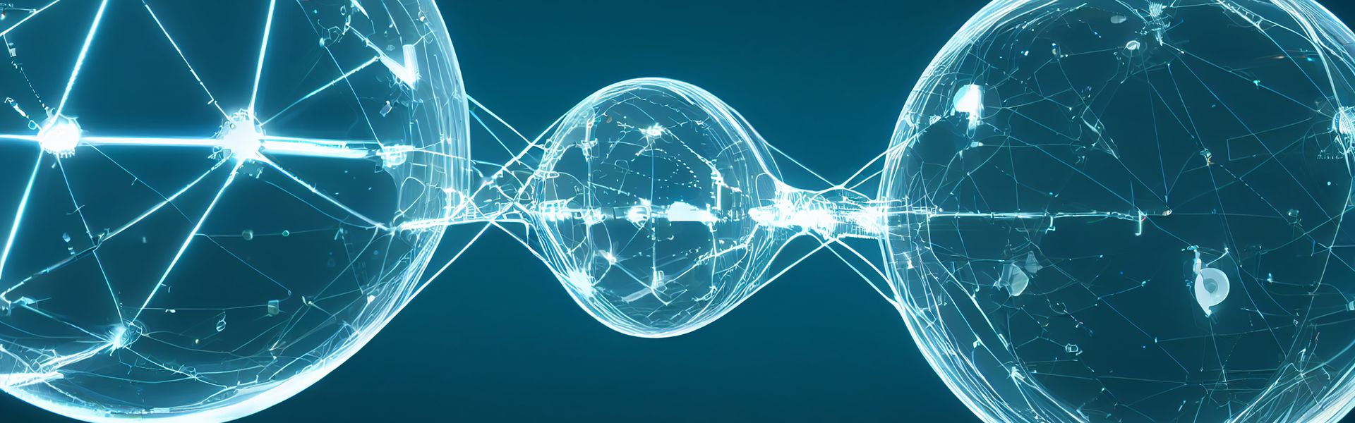 Abstract 3D digital technology blocks in blue tones